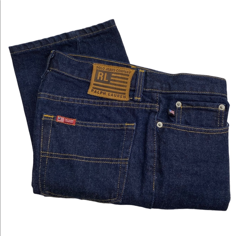 Ralph Lauren Women's Straight Leg Dark Blue Denim Jeans